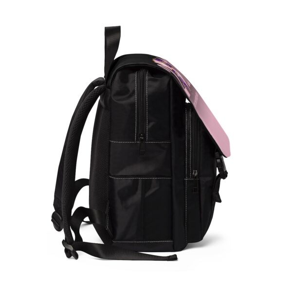 k.e.Ψ. faded pink and black shoulder backpack