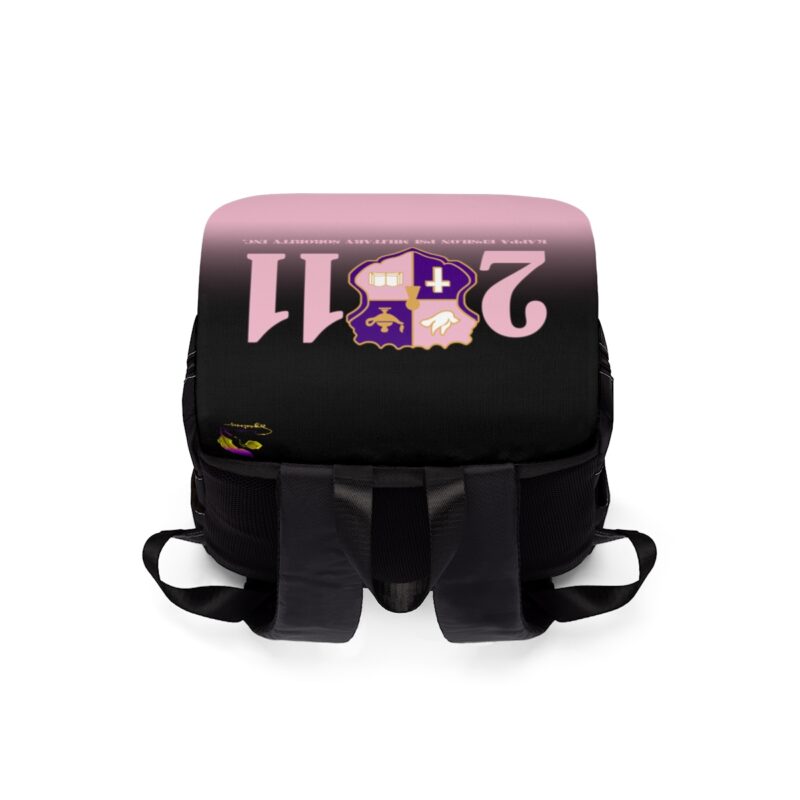 k.e.Ψ. faded pink and black shoulder backpack