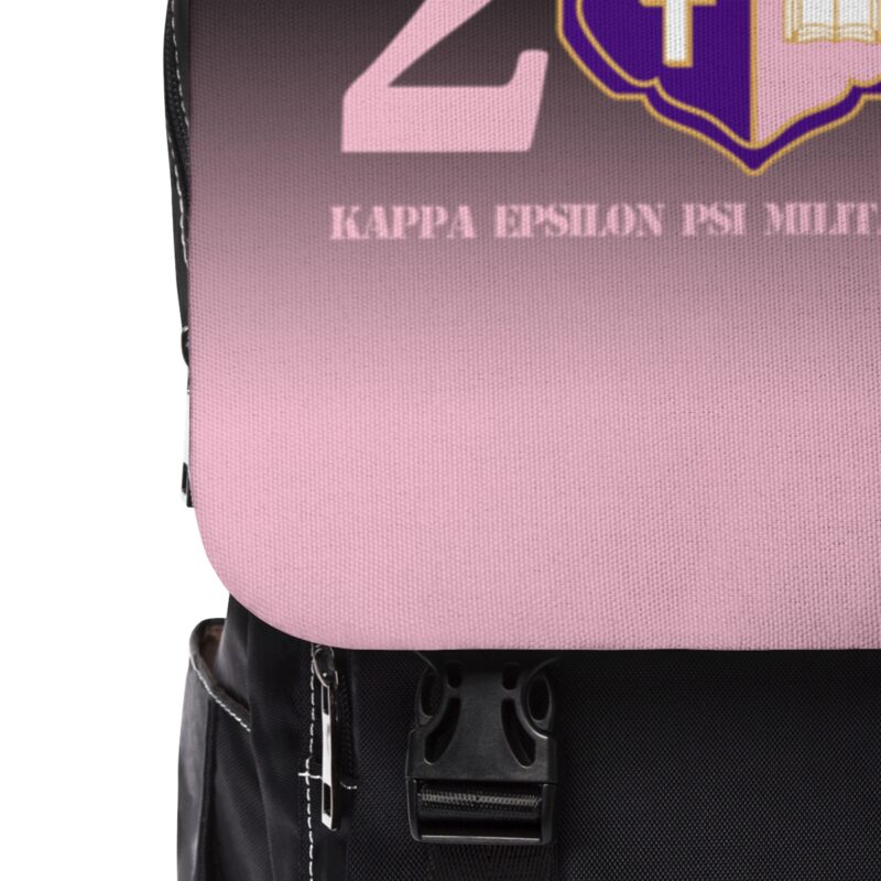 k.e.Ψ. faded pink and black shoulder backpack