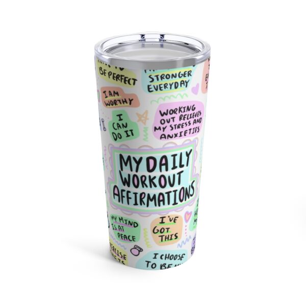 daily workout affirmations tumbler 20oz