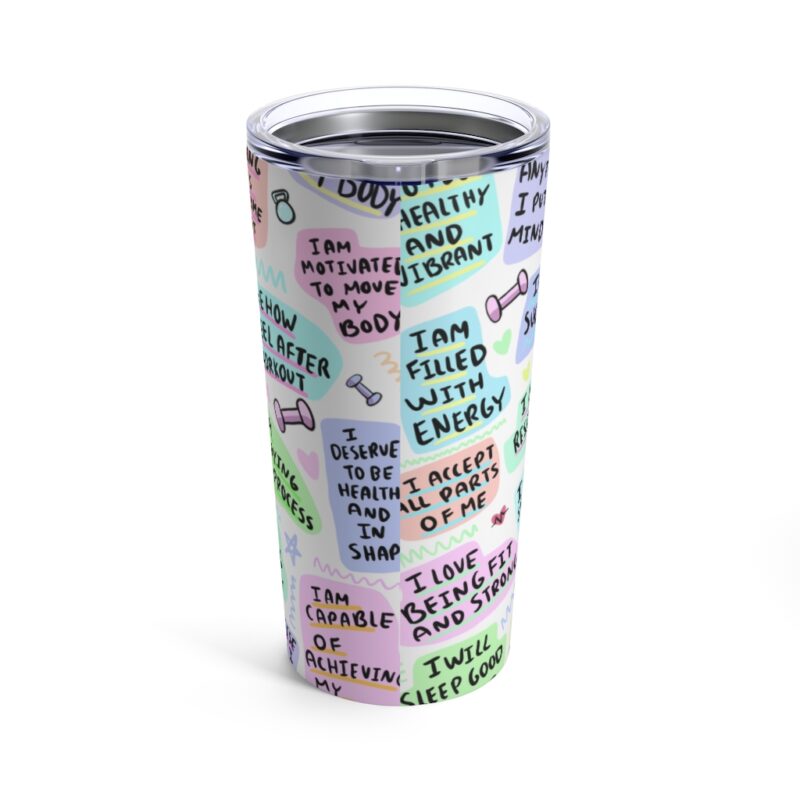 daily workout affirmations tumbler 20oz