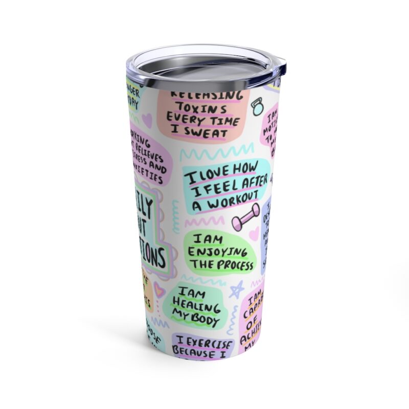 daily workout affirmations tumbler 20oz