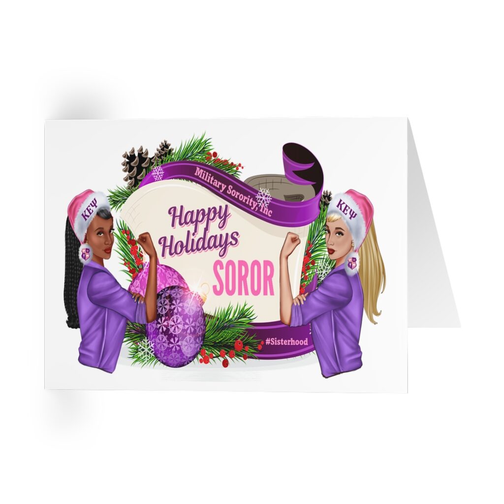 happy holiday's soror greeting cards (5 pack)