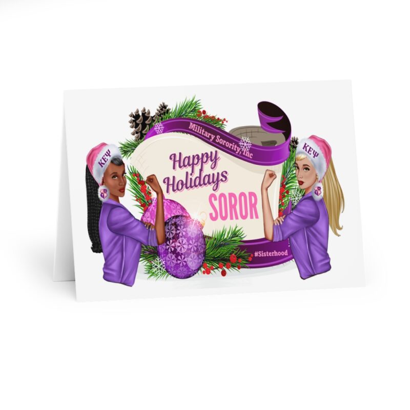 happy holiday's soror greeting cards (5 pack)