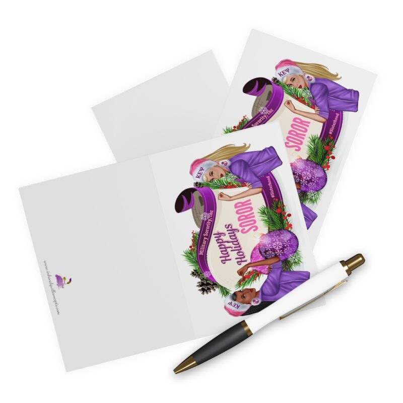 happy holiday's soror greeting cards (5 pack)