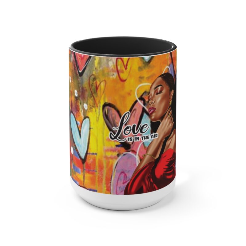 love is in the air two tone coffee mugs, 15oz