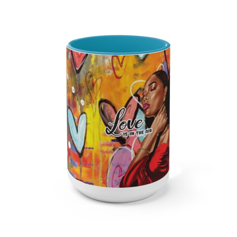 love is in the air two tone coffee mugs, 15oz