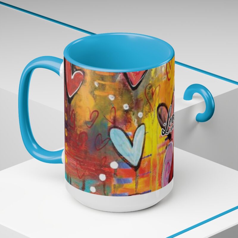 love is in the air two tone coffee mugs, 15oz