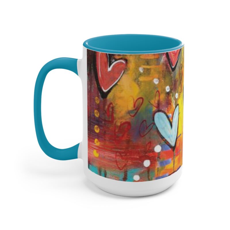 love is in the air two tone coffee mugs, 15oz