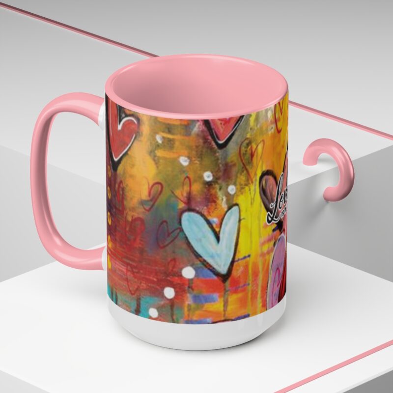 love is in the air two tone coffee mugs, 15oz