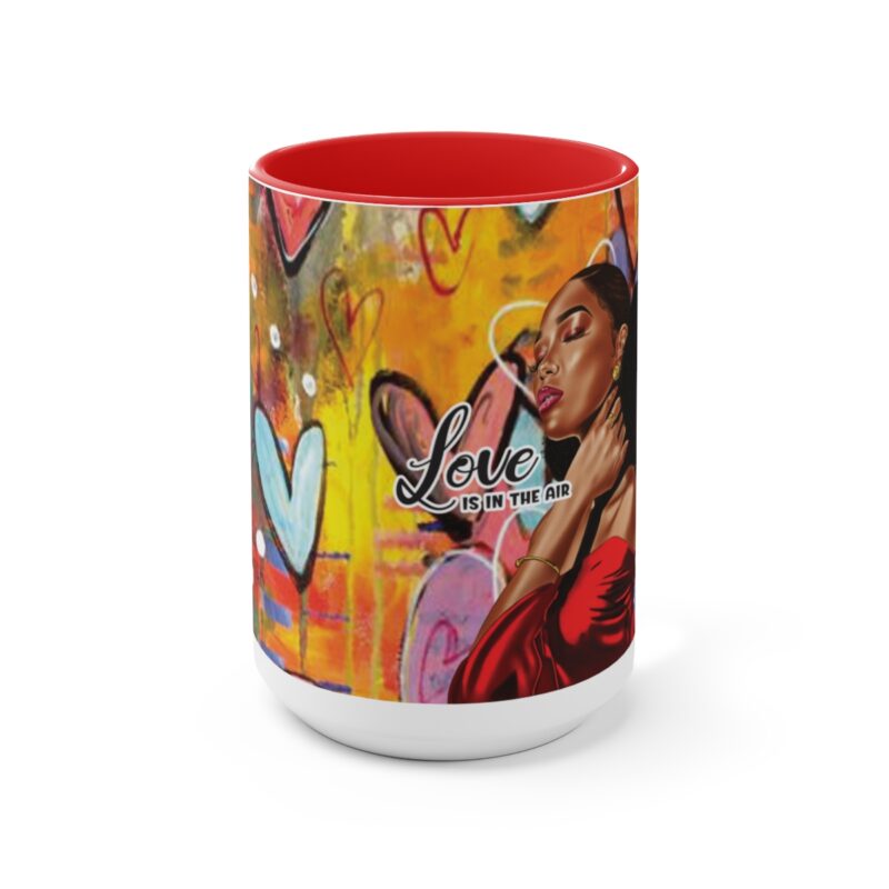 love is in the air two tone coffee mugs, 15oz