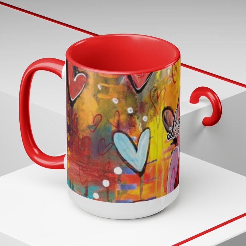 love is in the air two tone coffee mugs, 15oz