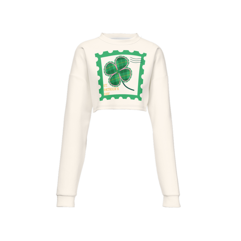 st patricks day cropped shirt,Lucky Clover Cropped Sweatshirt,St. Patrick's Day Apparel,Festive Crop Top,Stylish Sweatshirt,Holiday Fashion,St. Patrick's Day Clothing,Comfortable Crop Top,Ink and Quill Concepts