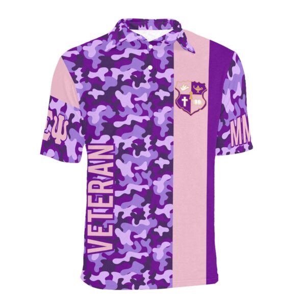 Military Tribute Polo,Sorority Veterans Shirt,Camouflage Polo,Veterans Support Apparel,Service Honor Polo,Sorority Pride Clothing,Military Service Shirt,Patriotic Sorority Gear,Respectful Veteran Wear,Purple Camo Sorority Shirt,Veterans Tribute Polo,Honoring Service with Style