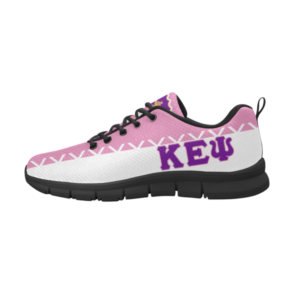 Pink and white patterned sneaker with "KEY4" text.