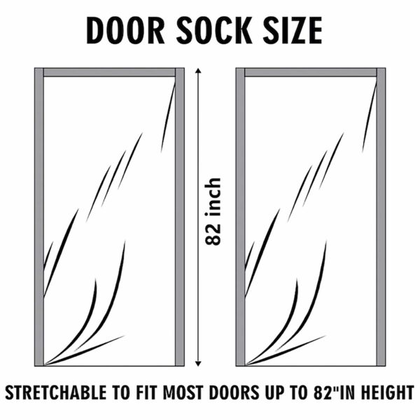 Adjustable door sock for 82" doors illustration.