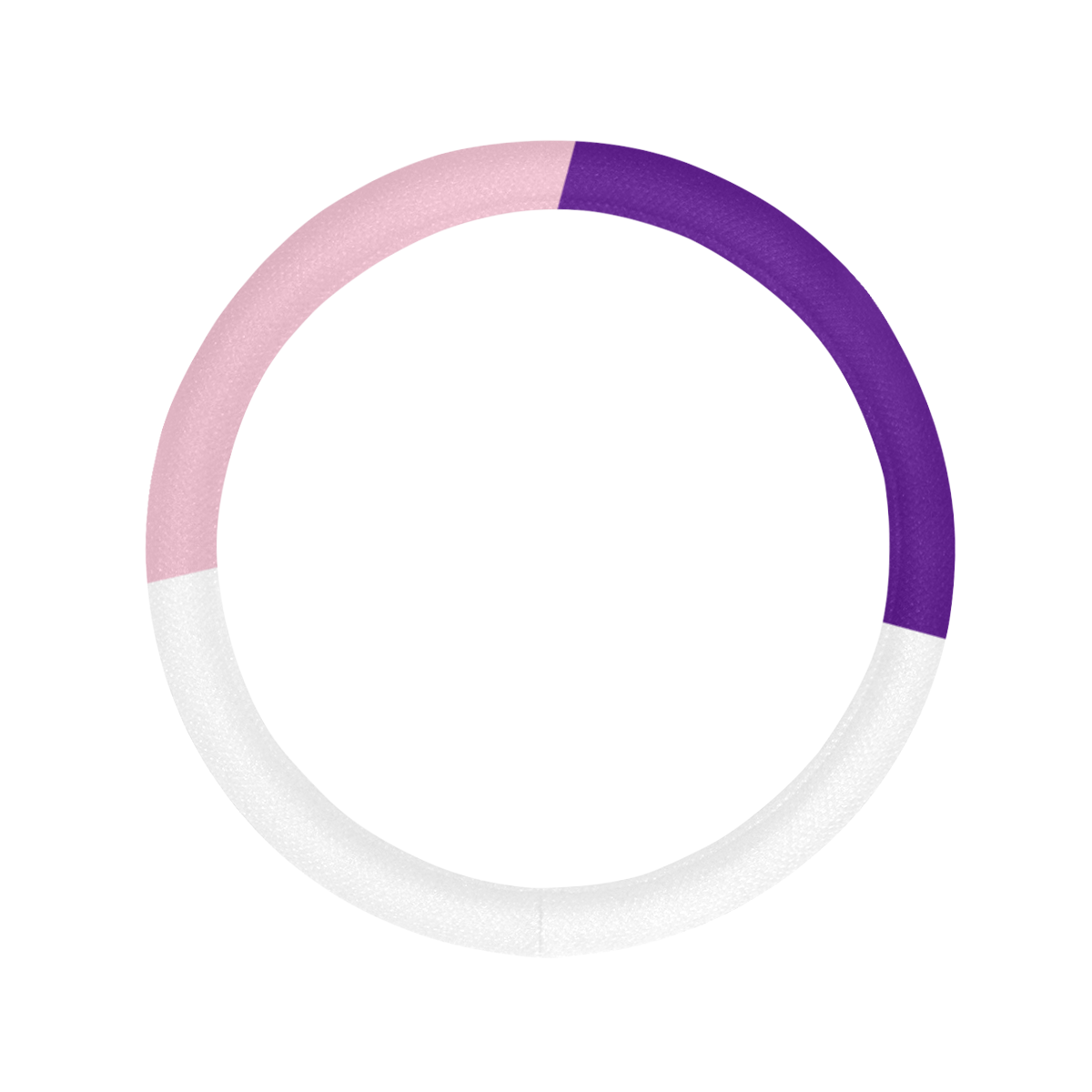 Textured circle with pink, purple, and white segments.