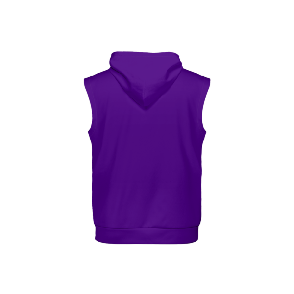 Purple sleeveless hoodie vest.
