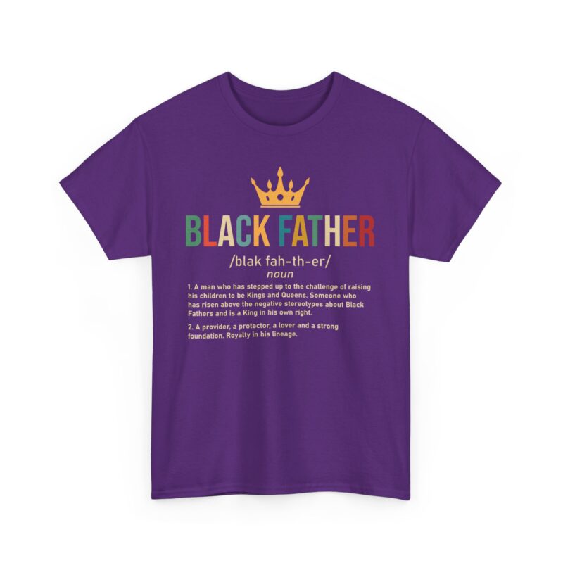 Black father,graphic T-shirt,Black pride,African American apparel,Father's Day gift,Black Father T-shirt with crown,meaningful Black pride apparel,African American father graphic tee,comfortable Black history shirt,gifts for Black fathers,Black fatherhood