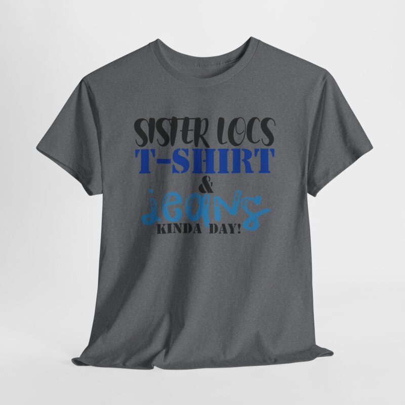 Casual Style,Sister Locs T-shirt,Red Tee,Comfortable Clothing,Statement Fashion,Daily Wear,Expressive Typography,Women’s Casualwear,Graphic T-Shirt,Jeans Day,Sister Locs & Jeans Tee,Sister Locs Tee