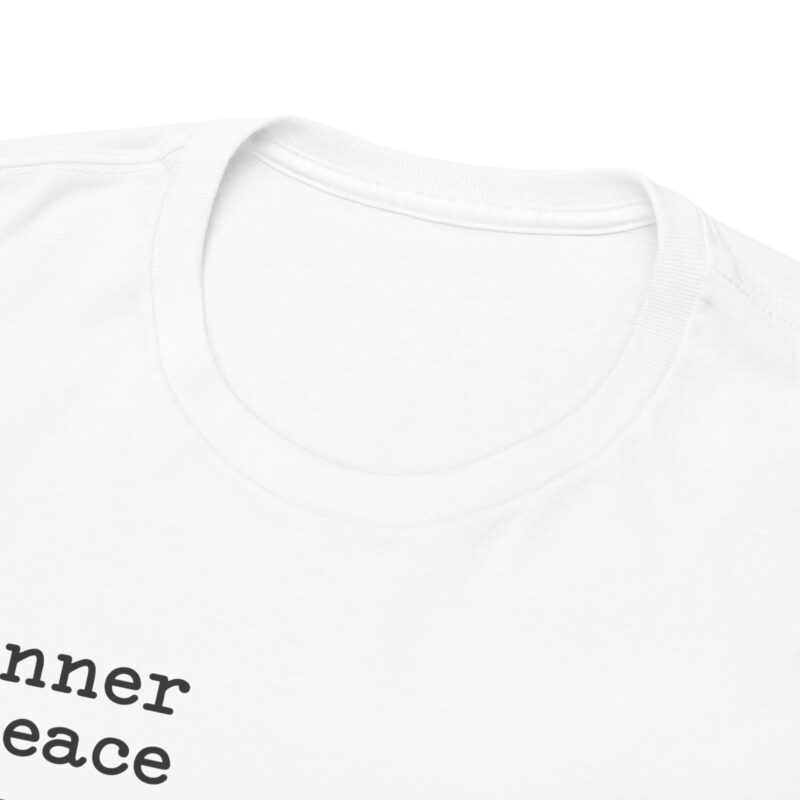 Inner Peace Statement Tee,Unisex heavy cotton tee,Bold printed t-shirt,Comfortable casual wear,100% cotton shirt,Durable medium fabric,Classic fit crew neckline,Tear-away label t-shirt,Ethically made in USA,Oeko-Tex certified tee